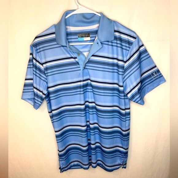 PGA Men’s Tour Pro Series Athletic Fit Golf Polo Shirt Short Sleeve Blue Size S - Picture 15 of 16